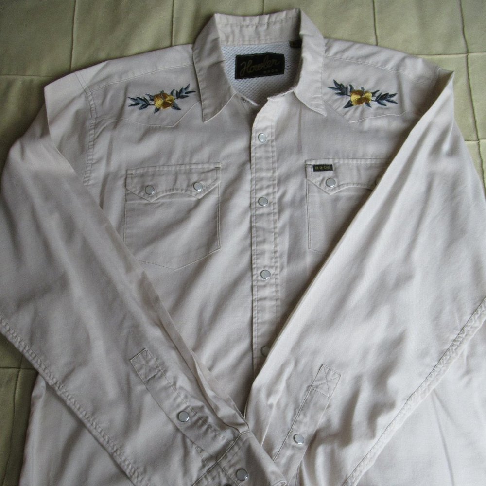Howler Brothers Crosscut L/S Hibiscus Oxford M